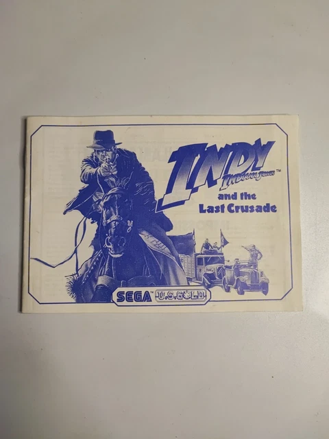 ⭐Notice/Manual⭐ Indiana Jones and the Last Crusade Master System EUR