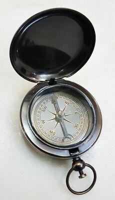 Vintage Handmade Push Button Antique Brass Compass Pocket Style VictorinGift Man