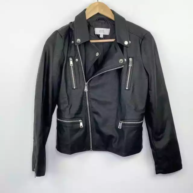 Textile Elizabeth and James Black Faux Leather Jacket Women's Size Small S