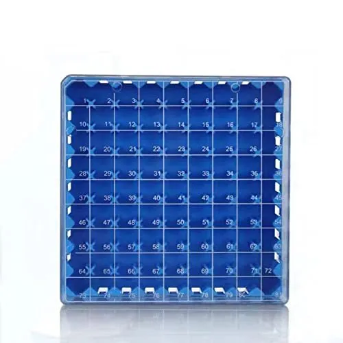 Cryogenic Storage Box - Polycarbonate Freezer BoxesBlue/81 Place for Storing ...
