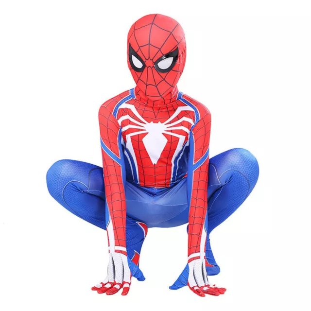 PS4 Game Spider-Man Advanced Suit Costume Fancy Dress Jumpsuit Kids Boy Children