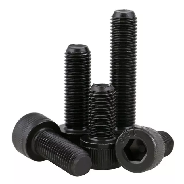 M4 (4mm) High Tensile 12.9 Cap Head Allen Bolts Self IN 912 Black Socket Screws