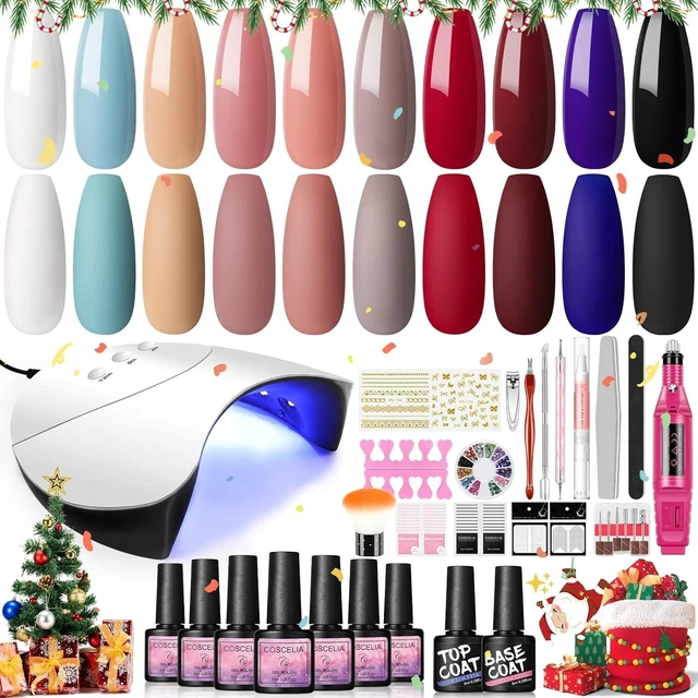 10 Pcs Gel Nail Polishes 36W LED+UV Nail Dryer Lamp Gel Polish Set Base Coat Top