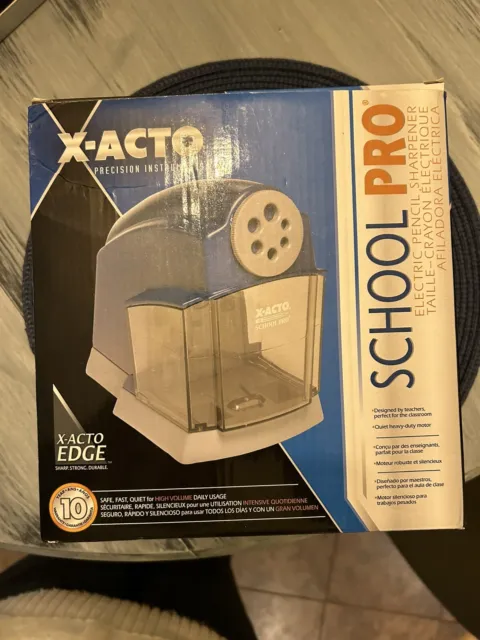 X-ACTO School Pro Electric Pencil Sharpener 1670 Blue Brand New In Box