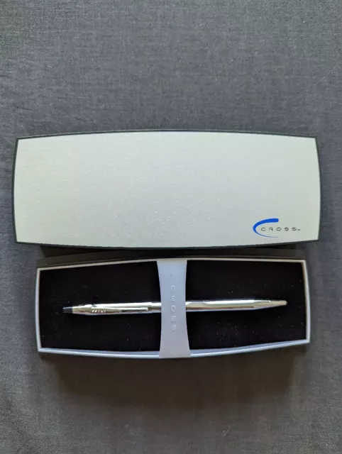 Cross Chrome Ballpoint Pen Lustre Brand New In Box Blue CRX 3502 2006