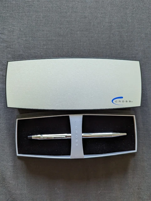 Cross Chrome Ballpoint Pen Lustre Brand New In Box Blue CRX 3502 2006