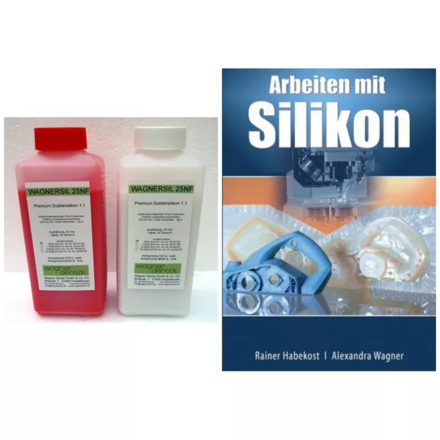 Wagnersil Premium 25 NF rosa Shore 25 1:1 im Set mit Buch Arbeiten Silikon 1kg