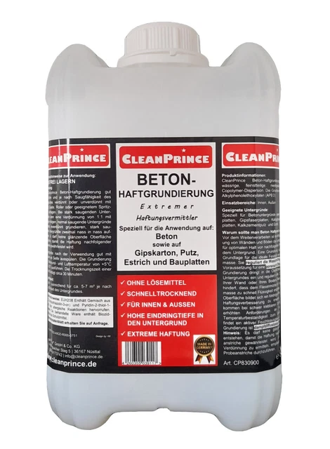 Beton-Haftgrundierung 5 Litro Interno Cemento Pulizia Carton-Gesso Primer