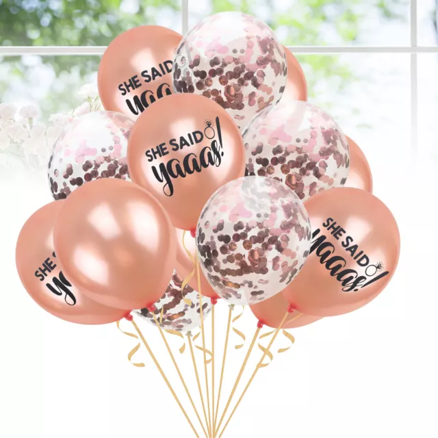 15 Pcs Bachelorette Party Supplies Latex Balloons Rose Gold