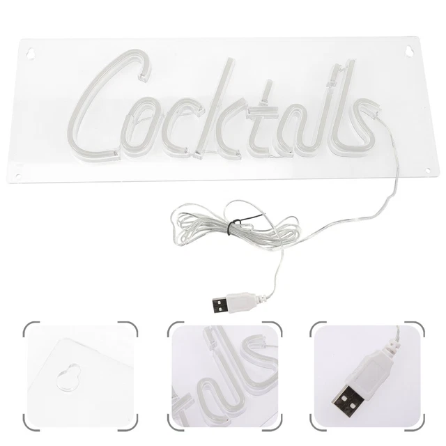 COCKTAILS LED NEON Light Lights Signs Holiday Party Decoration