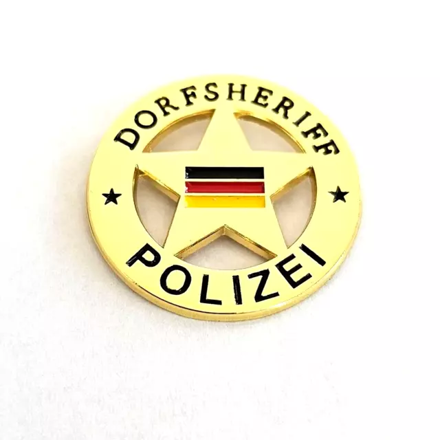 Dorfsheriff Emblem Deutschland Flagge Polizei Button Badge Pin Anstecker 0192