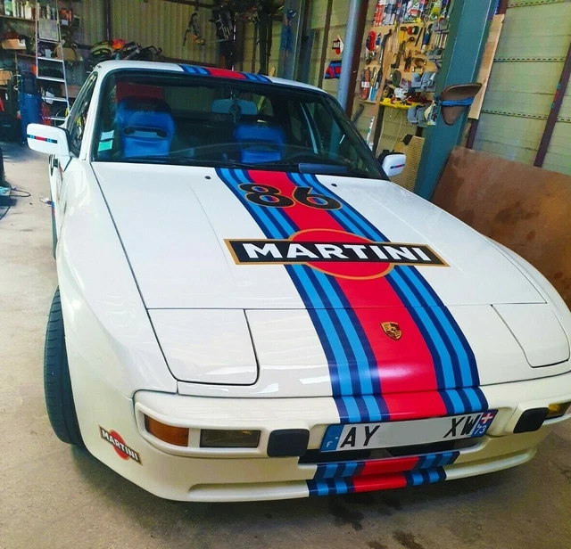 KIT DECO MARTINI SCRATCHED - PORSCHE CARRERA CAYMAN BOXSTER Sticker Le Mans Stripe Unive C2x40999570