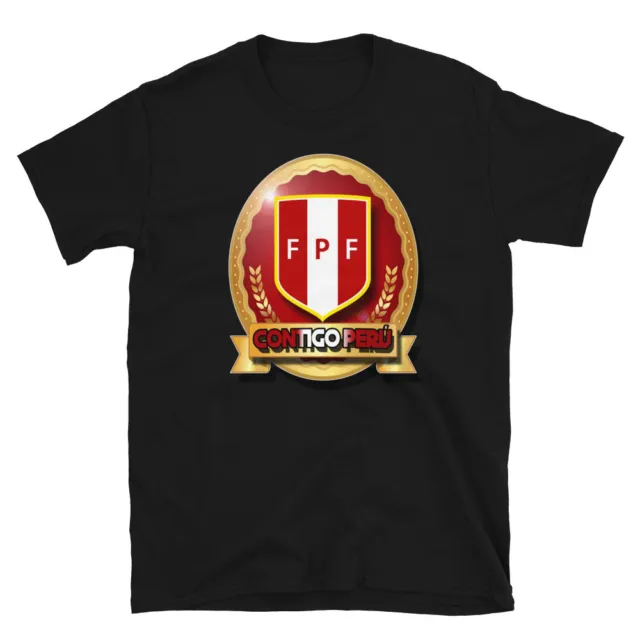 federacion peruana de futbol escudo contigo peru Short-Sleeve Unisex T-Shirt