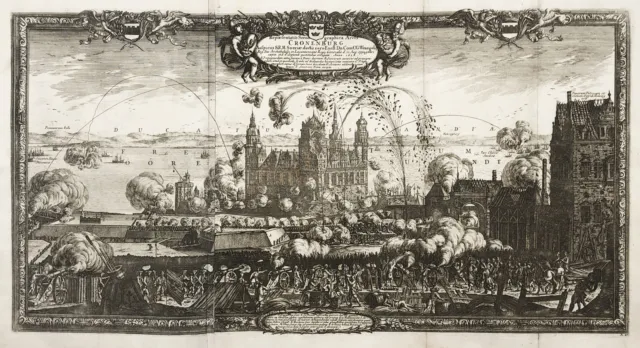 Kronborg Slot Helsingör Sjaelland Danmark Denmark Dahlberg engraving 1697