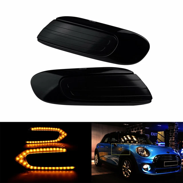 Clignotants Latéraux Dynamiques à LED Pour Mini Cooper One / Hatch F55 F56 / Cabriolet F57 (2013+) - Lentille Fumée Noire, Étancher - 3