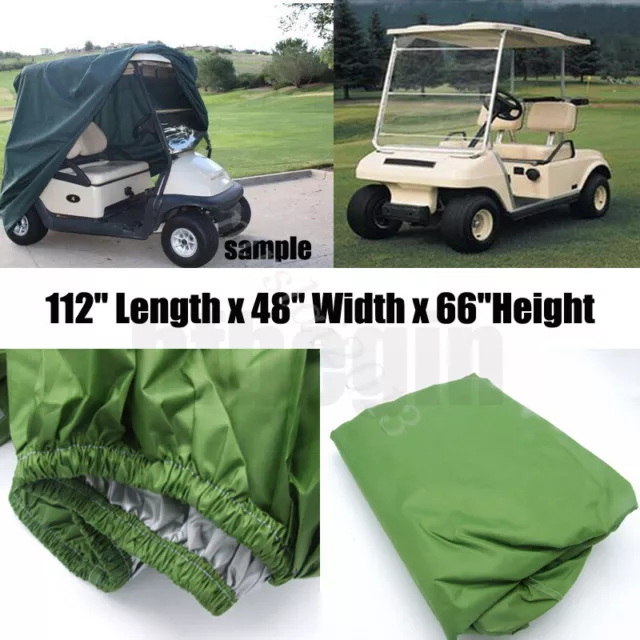 US 4 Passenger Golf Cart Cover Waterproof Heavy Duty Green For Yamaha EZ GO Club