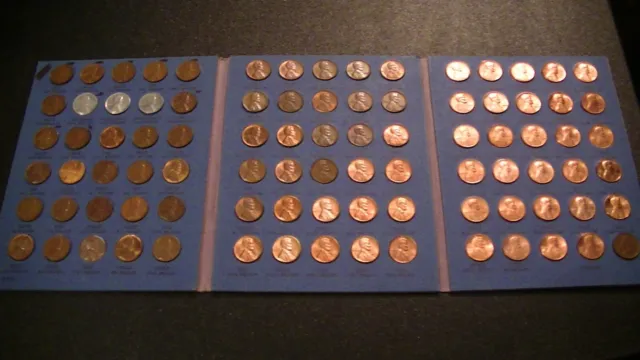 Lincoln Wheat Memorial Penny Cent Set 90 Coins 1941 1975 Steel War Pennies Nice!