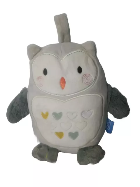 OLLIE THE OWL Gro 22cm plush toy music heartbeat light soothing sleep aid baby