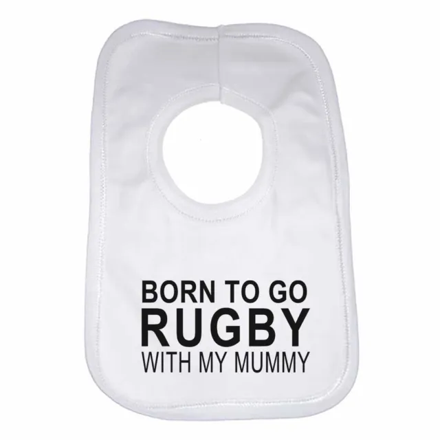 Born to Go Rugby with My Mummy Personalizzato Cotone Neonato Bavaglino for