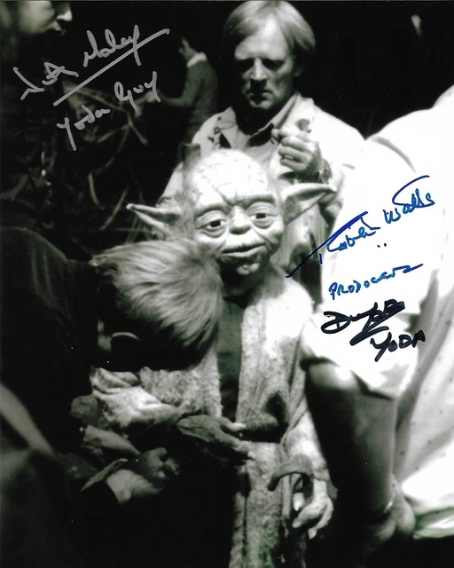 Star Wars Robert Watts, Deep Roy and Nick Maley, Yoda Multi Signed 10 x8 Photo