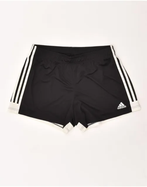 Pantaloncini sportivi da donna Adidas UK 16-18 grandi neri a blocchi poliestere AZ16