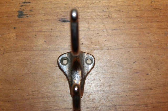 Vintage Coat Hat Closet Hook Chrome plate over Cast Iron O-37 2