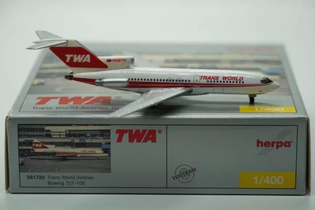 Herpa Wings 1:400 TWA Trans World Airlines Boeing 727-100 (561723)