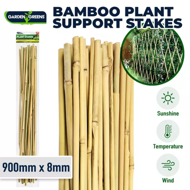 12/48 Pcs Natural Bamboo Garden Stakes Plant Pole Trellis Climbing Support 90CM