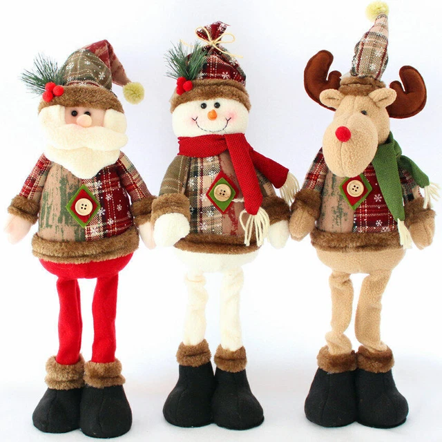 Xmas Decoration Doll Santa Claus Snowman Elk Plush Toys Christmas Ornaments DEU 3