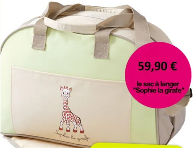 60%NEUF60€ SAC À langer + Tapis de lange Sophie la Girafe Vert anis Taupe  Beige EUR 26,00 - PicClick FR