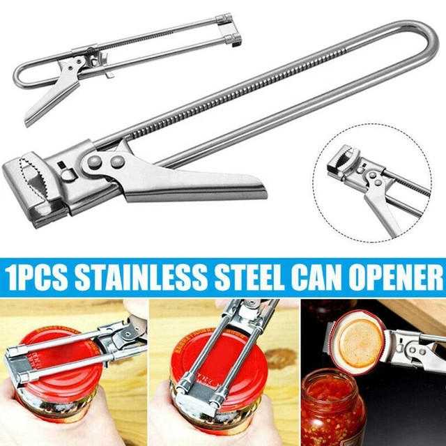 Abridor de latas de acero inoxidable ajustable multifuncional pinza cocina
