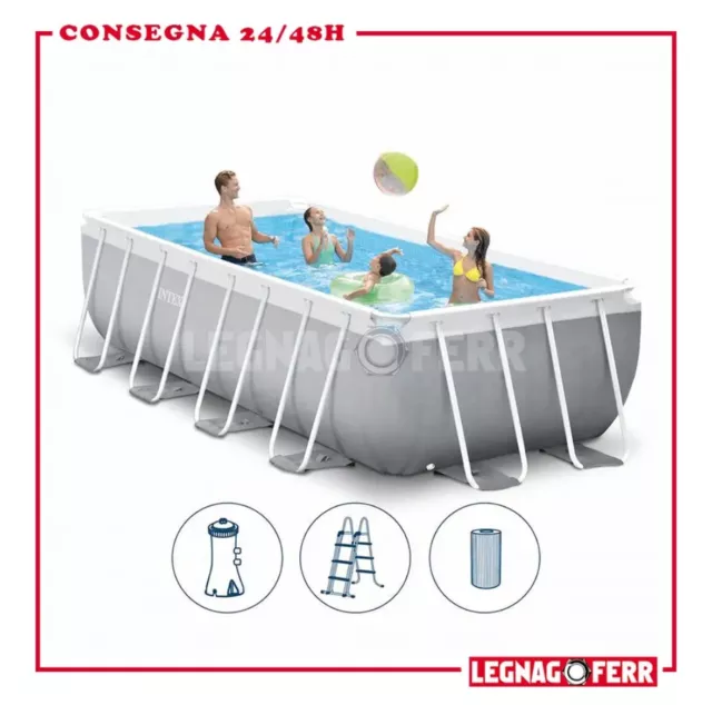 Piscina 4x2 Fuori Terra Prism Frame Rettangolare 400 x 200 x 100cm Intex 26788