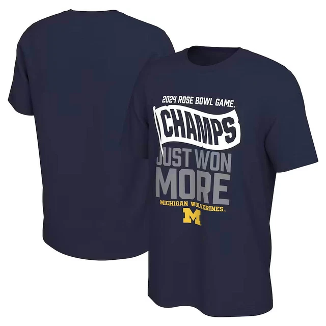 MICHIGAN WOLVERINES COLLEGE Football Playoff 2024 Rose Bowl Champions T
