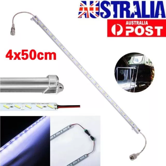 4x 50CM 12V 8520 LED Strip Light Bar Dimmable Caravan 4WD Camping Boat Fishing