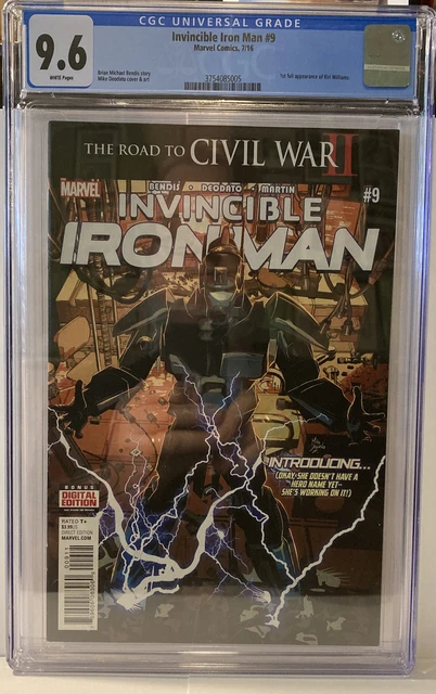 🔥Invincible Iron Man #9 CGC 9.6 1st App Riri Williams Ironheart 1st Print 🔥🔑