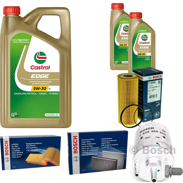 Kit Tagliando Per Audi A6 C6 3.0 TDI: 4 Filtri (olio, Aria, Gasolio, Abitacolo) + 8 Litri Olio Edge 5W30 LL
