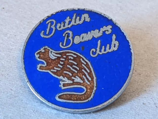 Vintage 1960s Butlins Badge - Beaver's Club Enamel Pin Badge