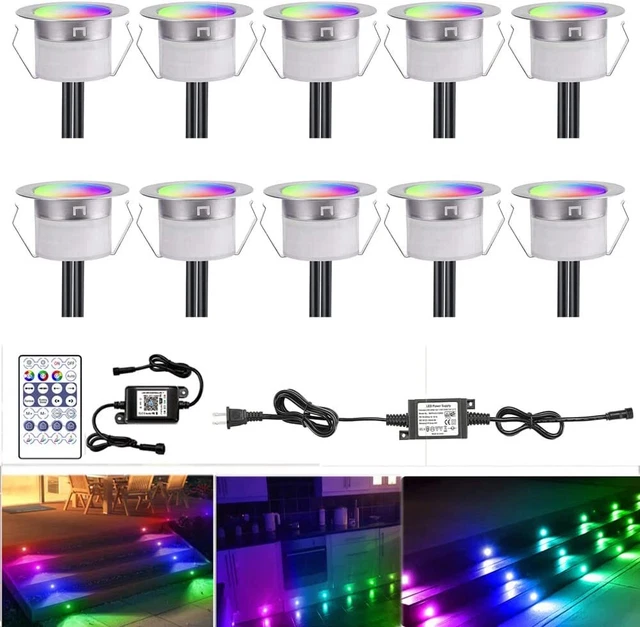 10X LED DECK Lights Kit RGB Color Changing Chasing Effect Rainbow