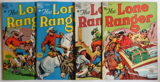 THE LONE RANGER X 4 - 1949/50 - Dell - US Western comics - Job lot #14,18,20,23