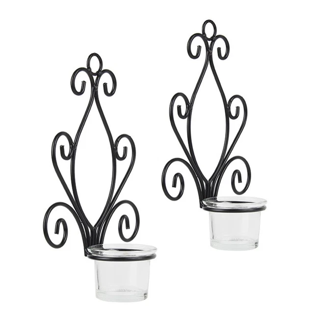 Metal Sconce Home Decoration Candle Holder Candlestick Tea Light Wall Mounted