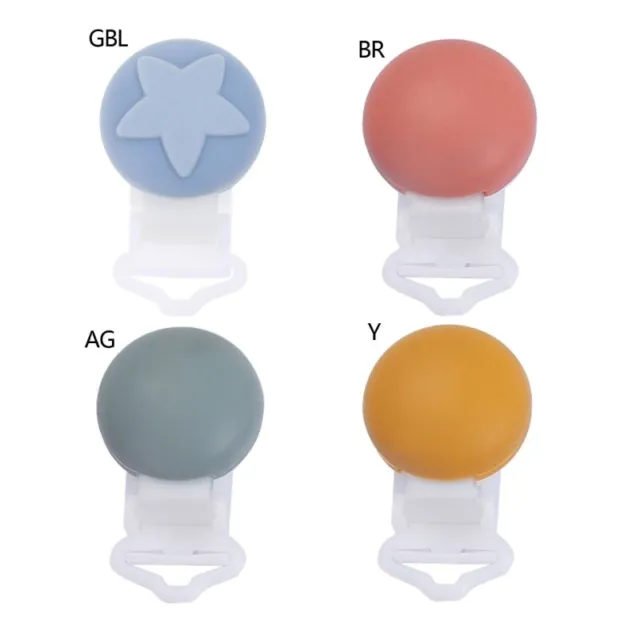 Silicone Pacifier Chain Clip Food-grade Teething Nipple Holder Clip Clamp