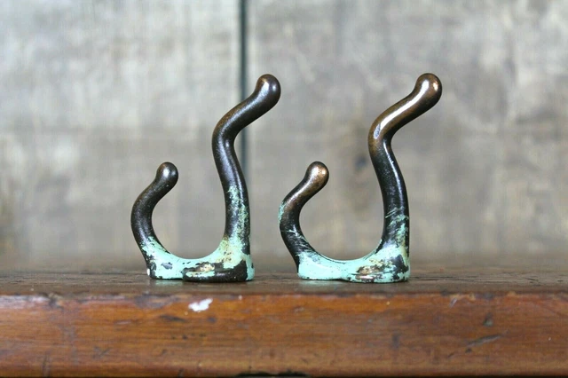 Vintage Coat Hook Pair of 2 Old Farmhouse Country Entry Way Kitchen 2