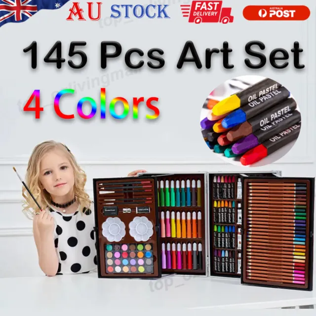 145pcs Children Adults Artists Aluminium Art Case Colouring Pencils Painting  Set