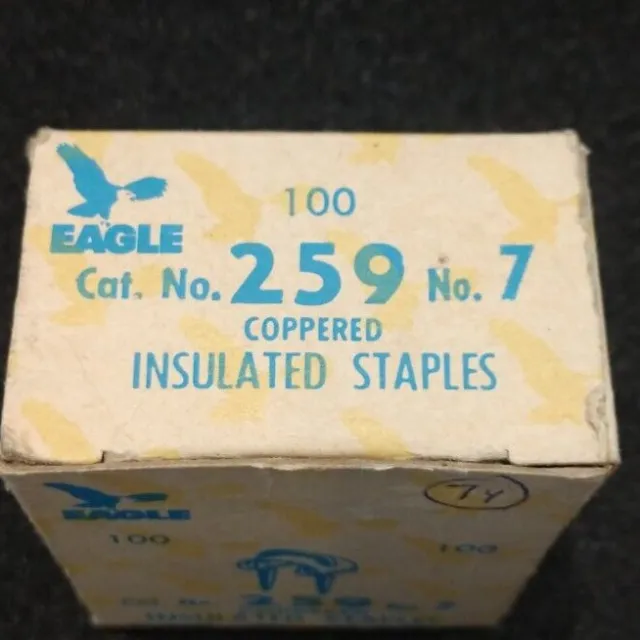 74 Pcs Eagle 259-7 Vintage Coppered Insulated Staples 3