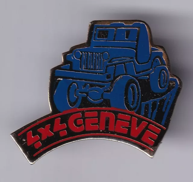 Rare Pins Pin's .. Auto Car Rallye Racing Team Jeep Willis 4X4 Geneve Suisse ~D8