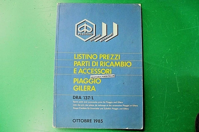 Vespa Ape Per Piaggio o Gilera moto catalogo codici ricambi listino 1985