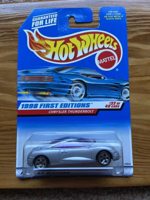 1998 Hot Wheels First Editions 32/40 Chrysler Thunderbolt Concept Car Silver 5sp