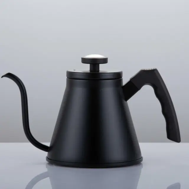 Stainless Steel Hand Drip Tea Hot Water Coffee Kettle Flow Spout 1.2L Black