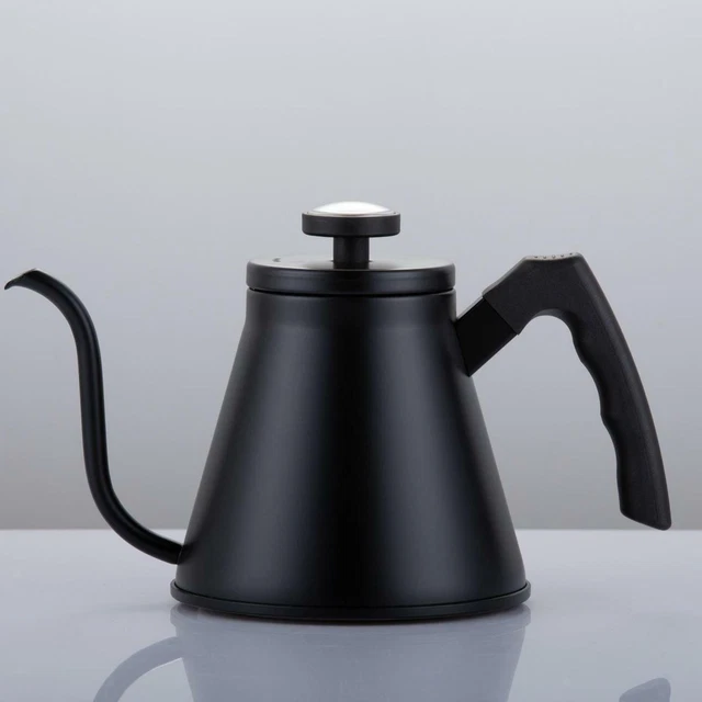 Stainless Steel Hand Drip Tea Hot Water Coffee Kettle Flow Spout 1.2L Black