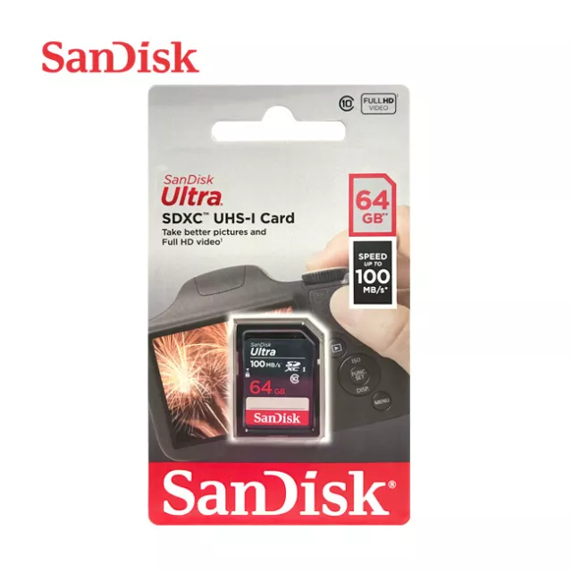 SanDisk 64Go Ultra Class 10 UHS-I SD 100MB/s SDHC / SDXC Carte Mémoire 3